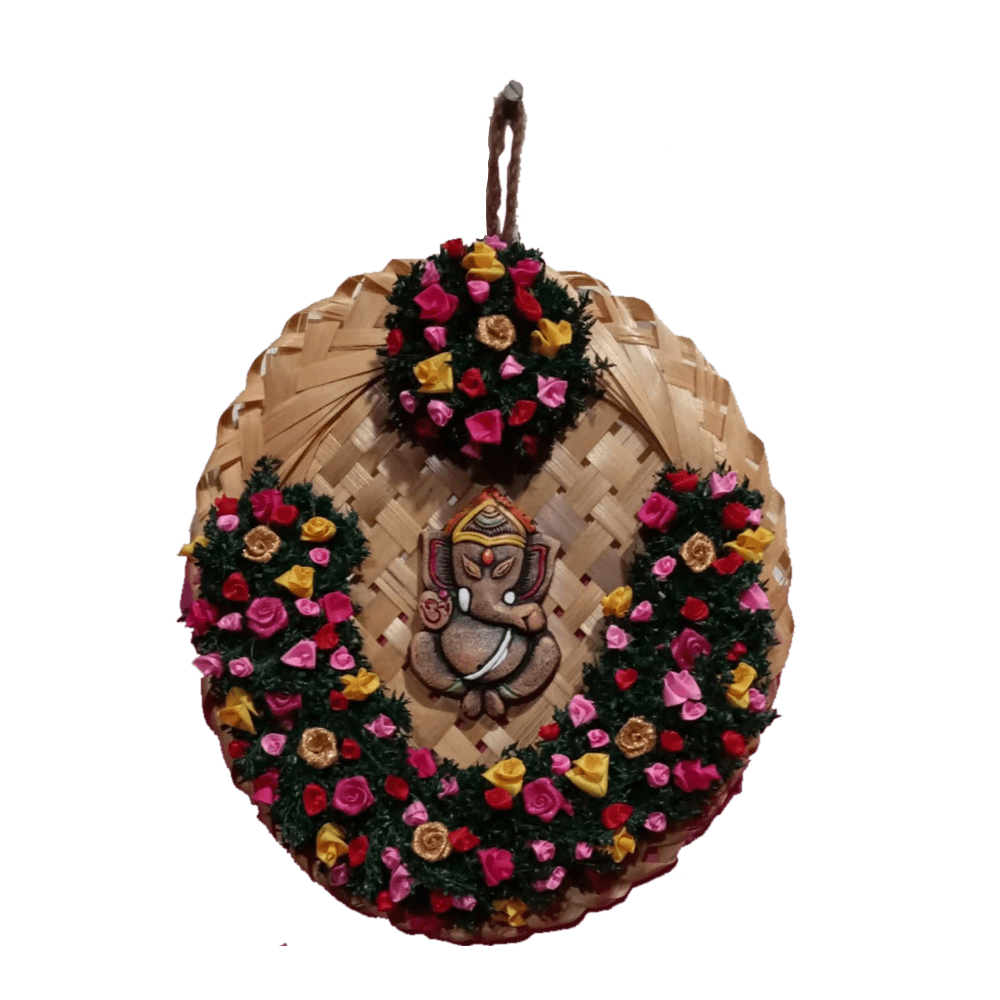 Divine Ganesha Floral Wall Hanging