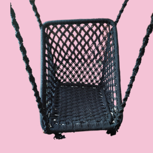Handwoven Black Cotton Swing Chair