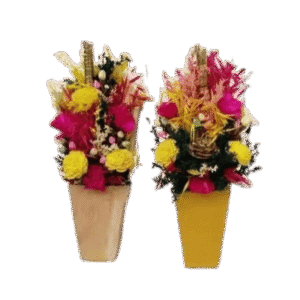 Decorative Dry Flower Vase Set (2 pcs) | Multicolor Home Handmade