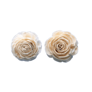 Handcrafted Natural Sola Wood Flower – Ivory Rose (Set of 2)